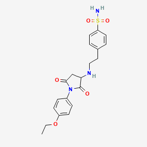 molecular formula C20H23N3O5S B5210095 4-(2-{[1-(4-ETHOXYPHENYL)-2,5-DIOXOPYRROLIDIN-3-YL]AMINO}ETHYL)BENZENE-1-SULFONAMIDE 