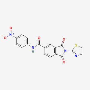 molecular formula C18H10N4O5S B5210165 N-(4-nitrophenyl)-1,3-dioxo-2-(1,3-thiazol-2-yl)-2,3-dihydro-1H-isoindole-5-carboxamide 