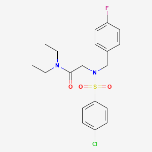 molecular formula C19H22ClFN2O3S B5210231 N~2~-[(4-chlorophenyl)sulfonyl]-N,N-diethyl-N~2~-(4-fluorobenzyl)glycinamide 