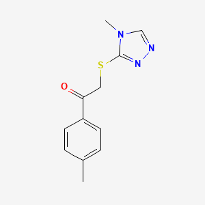 molecular formula C12H13N3OS B5210233 2-[(4-methyl-4H-1,2,4-triazol-3-yl)sulfanyl]-1-(4-methylphenyl)ethan-1-one 