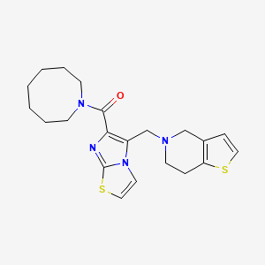 molecular formula C21H26N4OS2 B5210256 azocan-1-yl-[5-(6,7-dihydro-4H-thieno[3,2-c]pyridin-5-ylmethyl)imidazo[2,1-b][1,3]thiazol-6-yl]methanone 