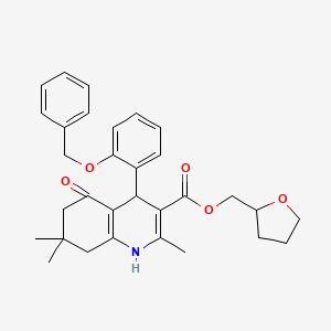 molecular formula C31H35NO5 B5210267 Tetrahydrofuran-2-ylmethyl 4-[2-(benzyloxy)phenyl]-2,7,7-trimethyl-5-oxo-1,4,5,6,7,8-hexahydroquinoline-3-carboxylate 