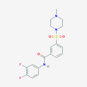 molecular formula C18H19F2N3O3S B5210456 N-(3,4-difluorophenyl)-3-[(4-methyl-1-piperazinyl)sulfonyl]benzamide 