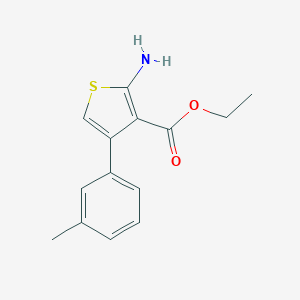 molecular formula C14H15NO2S B052105 Ethyl 2-amino-4-(3-methylphenyl)thiophene-3-carboxylate CAS No. 255713-71-4