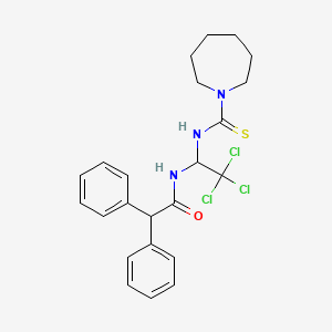 molecular formula C23H26Cl3N3OS B5210589 N-{1-[(1-azepanylcarbonothioyl)amino]-2,2,2-trichloroethyl}-2,2-diphenylacetamide 