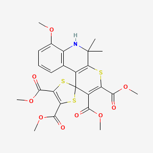 molecular formula C25H25NO9S3 B5210593 tetramethyl 7'-methoxy-5',5'-dimethylspiro[1,3-dithiole-2,1'-6H-thiopyrano[2,3-c]quinoline]-2',3',4,5-tetracarboxylate CAS No. 5228-60-4