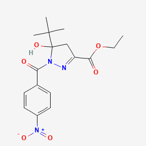 molecular formula C17H21N3O6 B5210677 ethyl 5-tert-butyl-5-hydroxy-1-(4-nitrobenzoyl)-4,5-dihydro-1H-pyrazole-3-carboxylate 