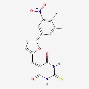 molecular formula C17H13N3O5S B5210830 5-{[5-(3,4-dimethyl-5-nitrophenyl)-2-furyl]methylene}-2-thioxodihydro-4,6(1H,5H)-pyrimidinedione 