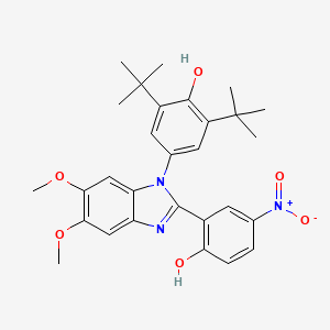 2,6-di-tert-butyl-4-[2-(2-hydroxy-5-nitrophenyl)-5,6-dimethoxy-1H-benzimidazol-1-yl]phenol