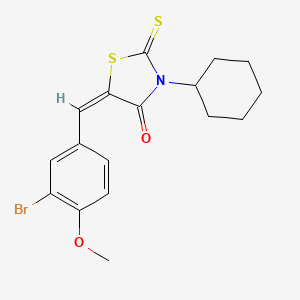 5-(3-bromo-4-methoxybenzylidene)-3-cyclohexyl-2-thioxo-1,3-thiazolidin-4-one