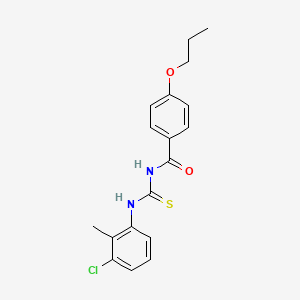 molecular formula C18H19ClN2O2S B5211211 N-[(3-chloro-2-methylphenyl)carbamothioyl]-4-propoxybenzamide 