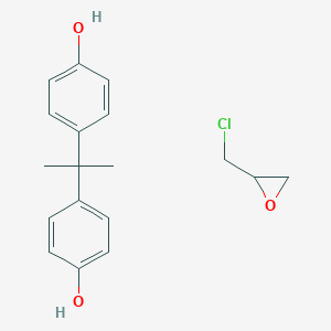 molecular formula C18H21ClO3 B052113 脂肪酸，C18-不饱和，二聚体，与双酚 A 和表氯醇的聚合物 CAS No. 25068-38-6