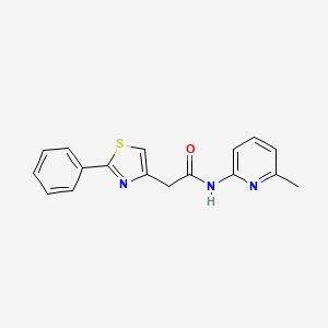 molecular formula C17H15N3OS B5211382 N-(6-methylpyridin-2-yl)-2-(2-phenyl-1,3-thiazol-4-yl)acetamide 