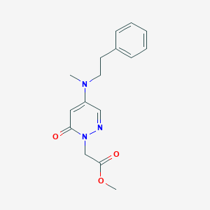 molecular formula C16H19N3O3 B5211454 Methyl 2-[4-[methyl(2-phenylethyl)amino]-6-oxopyridazin-1-yl]acetate 