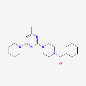molecular formula C21H33N5O B5211482 2-(4-Cyclohexanecarbonylpiperazin-1-YL)-4-methyl-6-(piperidin-1-YL)pyrimidine 