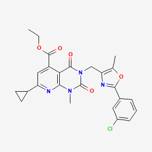 molecular formula C25H23ClN4O5 B5211499 ETHYL 3-{[2-(3-CHLOROPHENYL)-5-METHYL-1,3-OXAZOL-4-YL]METHYL}-7-CYCLOPROPYL-1-METHYL-2,4-DIOXO-1H,2H,3H,4H-PYRIDO[2,3-D]PYRIMIDINE-5-CARBOXYLATE 