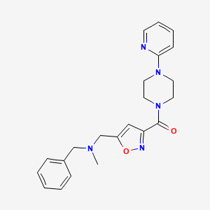 molecular formula C22H25N5O2 B5211625 N-methyl-1-phenyl-N-[(3-{[4-(2-pyridinyl)-1-piperazinyl]carbonyl}-5-isoxazolyl)methyl]methanamine 