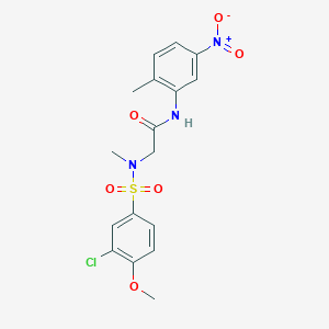 molecular formula C17H18ClN3O6S B5211691 N~2~-[(3-chloro-4-methoxyphenyl)sulfonyl]-N~2~-methyl-N-(2-methyl-5-nitrophenyl)glycinamide 