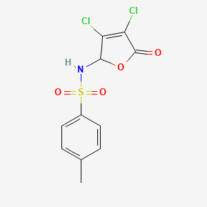 molecular formula C11H9Cl2NO4S B5211760 N-(3,4-dichloro-5-oxo-2H-furan-2-yl)-4-methylbenzenesulfonamide 