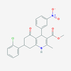 molecular formula C24H21ClN2O5 B5212029 Methyl 7-(2-chlorophenyl)-2-methyl-4-(3-nitrophenyl)-5-oxo-1,4,5,6,7,8-hexahydroquinoline-3-carboxylate 
