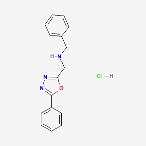 molecular formula C16H16ClN3O B5212243 1-phenyl-N-[(5-phenyl-1,3,4-oxadiazol-2-yl)methyl]methanamine;hydrochloride 
