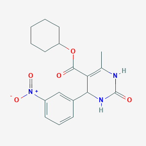 molecular formula C18H21N3O5 B5212493 Cyclohexyl 6-methyl-4-(3-nitrophenyl)-2-oxo-1,2,3,4-tetrahydropyrimidine-5-carboxylate 