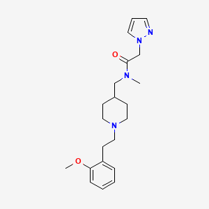 molecular formula C21H30N4O2 B5212658 N-[[1-[2-(2-methoxyphenyl)ethyl]piperidin-4-yl]methyl]-N-methyl-2-pyrazol-1-ylacetamide 
