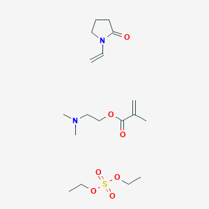 molecular formula C18H34N2O7S B052127 2-Propenoic acid, 2-methyl-, 2-(dimethylamino)ethyl ester, polymer with 1-ethenyl-2-pyrrolidinone, compd. with diethyl sulfate CAS No. 53633-54-8
