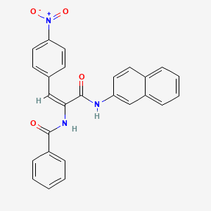 molecular formula C26H19N3O4 B5212702 N-[(E)-3-(naphthalen-2-ylamino)-1-(4-nitrophenyl)-3-oxoprop-1-en-2-yl]benzamide 