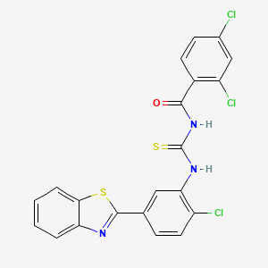 molecular formula C21H12Cl3N3OS2 B5212766 N-[[5-(1,3-benzothiazol-2-yl)-2-chlorophenyl]carbamothioyl]-2,4-dichlorobenzamide 