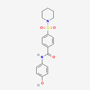 molecular formula C18H20N2O4S B5212927 N-(4-hydroxyphenyl)-4-piperidin-1-ylsulfonylbenzamide 