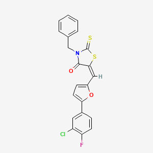 molecular formula C21H13ClFNO2S2 B5212959 3-benzyl-5-{[5-(3-chloro-4-fluorophenyl)-2-furyl]methylene}-2-thioxo-1,3-thiazolidin-4-one 