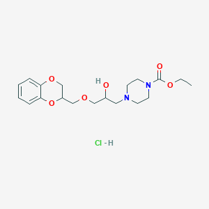 molecular formula C19H29ClN2O6 B5212991 Ethyl 4-[3-(2,3-dihydro-1,4-benzodioxin-3-ylmethoxy)-2-hydroxypropyl]piperazine-1-carboxylate;hydrochloride 