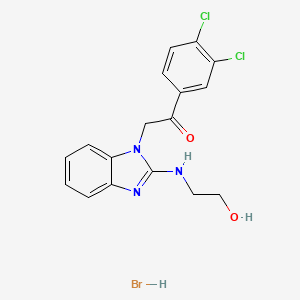 molecular formula C17H16BrCl2N3O2 B5213009 1-(3,4-Dichlorophenyl)-2-[2-(2-hydroxyethylamino)benzimidazol-1-yl]ethanone;hydrobromide 