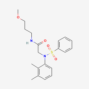 molecular formula C20H26N2O4S B5213063 2-[N-(benzenesulfonyl)-2,3-dimethylanilino]-N-(3-methoxypropyl)acetamide 