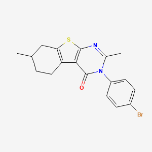 molecular formula C18H17BrN2OS B5213064 3-(4-Bromophenyl)-2,7-dimethyl-5,6,7,8-tetrahydro-[1]benzothiolo[2,3-d]pyrimidin-4-one 