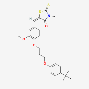 molecular formula C25H29NO4S2 B5213075 (5E)-5-[[4-[3-(4-tert-butylphenoxy)propoxy]-3-methoxyphenyl]methylidene]-3-methyl-2-sulfanylidene-1,3-thiazolidin-4-one 