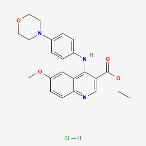 molecular formula C23H26ClN3O4 B5213125 Ethyl 6-methoxy-4-(4-morpholin-4-ylanilino)quinoline-3-carboxylate;hydrochloride 