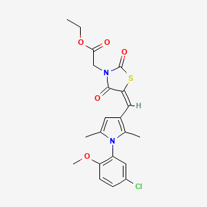 molecular formula C21H21ClN2O5S B5213211 ethyl 2-[(5E)-5-[[1-(5-chloro-2-methoxyphenyl)-2,5-dimethylpyrrol-3-yl]methylidene]-2,4-dioxo-1,3-thiazolidin-3-yl]acetate 