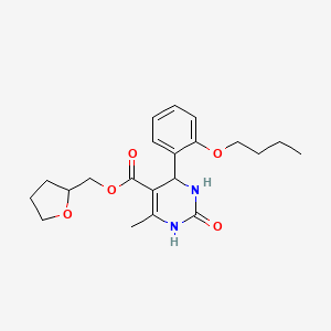 molecular formula C21H28N2O5 B5213236 Tetrahydrofuran-2-ylmethyl 4-(2-butoxyphenyl)-6-methyl-2-oxo-1,2,3,4-tetrahydropyrimidine-5-carboxylate 