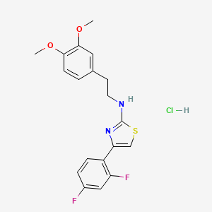 molecular formula C19H19ClF2N2O2S B5213285 4-(2,4-difluorophenyl)-N-[2-(3,4-dimethoxyphenyl)ethyl]-1,3-thiazol-2-amine;hydrochloride 