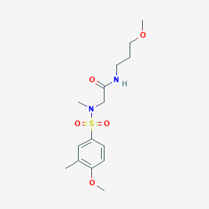 molecular formula C15H24N2O5S B5213424 N~2~-[(4-methoxy-3-methylphenyl)sulfonyl]-N-(3-methoxypropyl)-N~2~-methylglycinamide 
