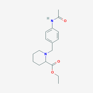 molecular formula C17H24N2O3 B5213541 Ethyl 1-[(4-acetamidophenyl)methyl]piperidine-2-carboxylate 