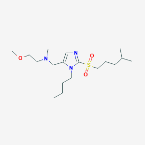 molecular formula C18H35N3O3S B5213696 N-[[3-butyl-2-(4-methylpentylsulfonyl)imidazol-4-yl]methyl]-2-methoxy-N-methylethanamine 