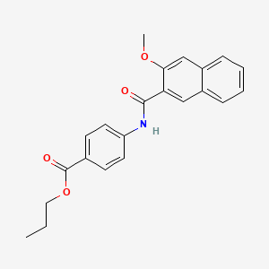 molecular formula C22H21NO4 B5213713 Propyl 4-{[(3-methoxynaphthalen-2-yl)carbonyl]amino}benzoate 