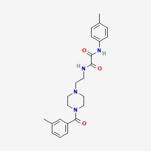 molecular formula C23H28N4O3 B5213799 N-{2-[4-(3-methylbenzoyl)piperazin-1-yl]ethyl}-N'-(4-methylphenyl)ethanediamide 