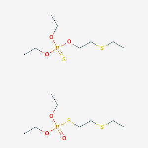 molecular formula (C2H5O)2PS.OCH2CH2SC2H5and (C2H5O)2PO.SCH2CH2SC2H5<br>C16H38O6P2S4 B052138 Demeton CAS No. 8065-48-3
