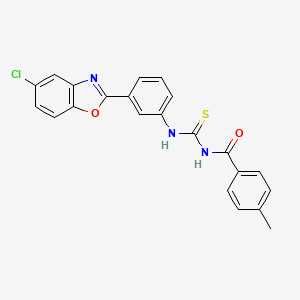 molecular formula C22H16ClN3O2S B5213901 N-{[3-(5-chloro-1,3-benzoxazol-2-yl)phenyl]carbamothioyl}-4-methylbenzamide CAS No. 6388-89-2