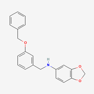 molecular formula C21H19NO3 B5213940 N-[(3-phenylmethoxyphenyl)methyl]-1,3-benzodioxol-5-amine 