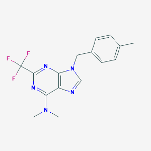 molecular formula C16H16F3N5 B052141 6-(Dimethylamino)-9-(4-methylbenzyl)-2-(trifluoromethyl)-9H-purine CAS No. 117860-34-1